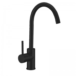 High Rise Matt Black Goose Neck Sink Mixer