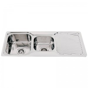 TradePro 31L Main Bowl & 3/4 Bowl Sink with Fan Drainer