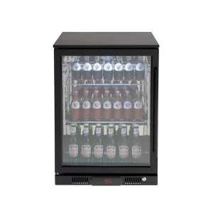 138L Single Right Hand Door Black Beverage Fridge