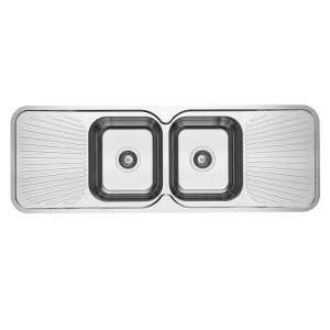 Bowl & Drainer Double Main Bowl and Two Drainers 40L